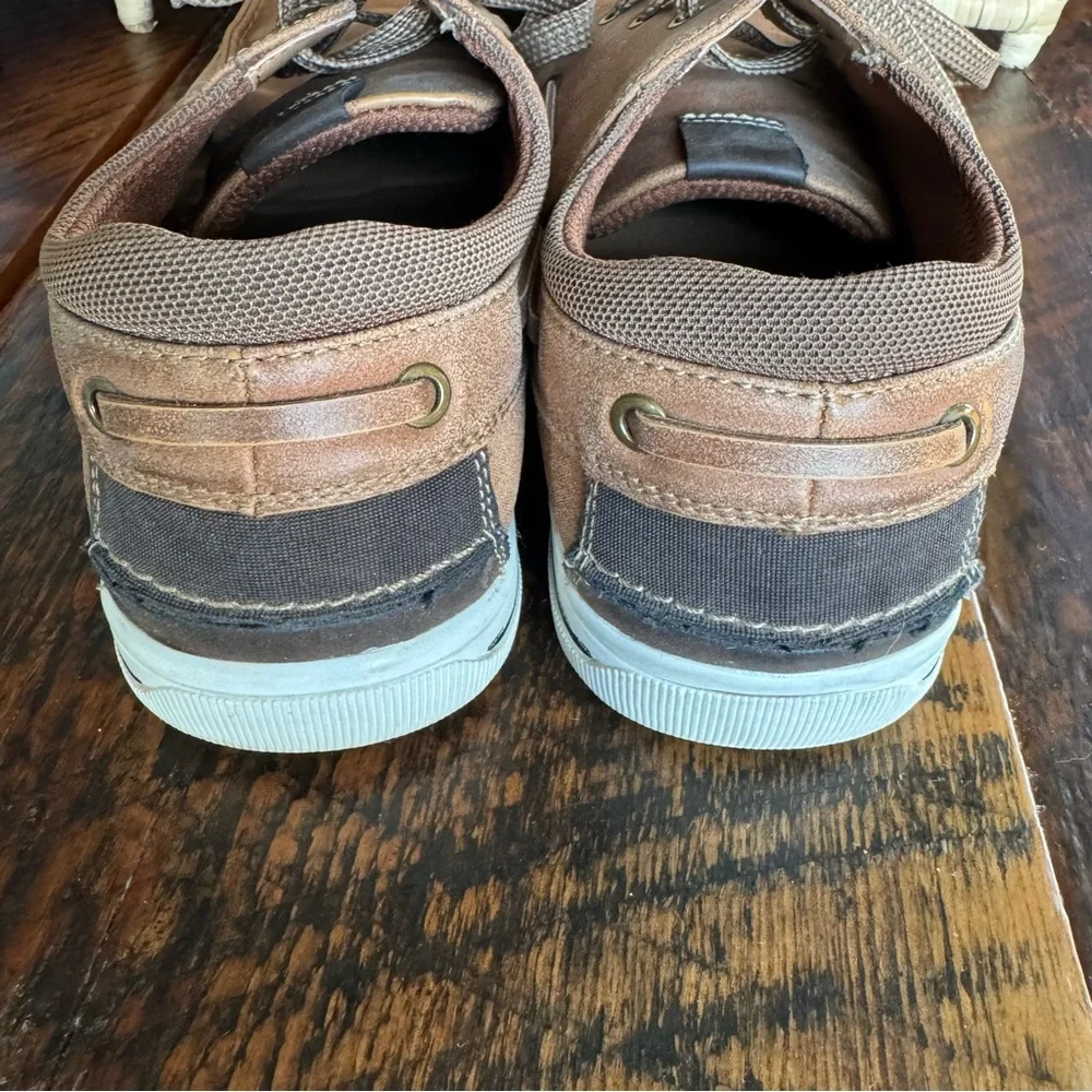 Mens JF J Ferrar Pelican Brown Lace Up Boat Men's Shoes Size 8M